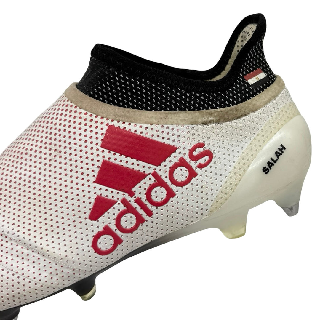 Mohamed Salah's Match Worn Adidas X17+ PureSpeed Football Boots, Used During the 2017/18 Premier League Goal Record Breaking Season