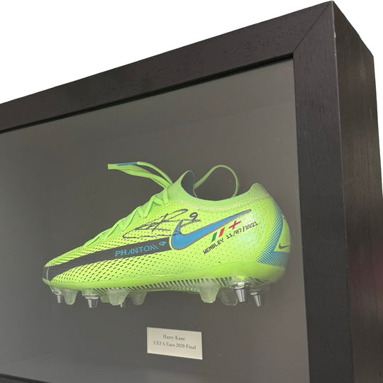 Harry Kane MBE Match Issued, Hand Signed Nike Phantom GT Elite - UEFA Euro 2020 Final - Framed Left Boot