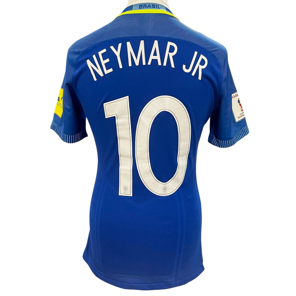 Camiseta Nike Dri-Fit de Neymar Jr., usada en partido, sin lavar y con foto de la selección de Ecuador 0-3 Brasil, clasificatorio para la Copa Mundial de la FIFA 2018