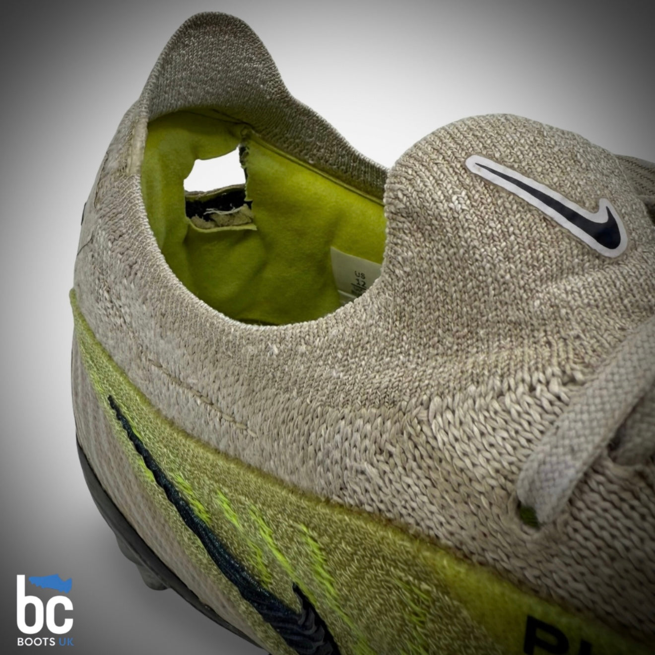 Bespoke cut-out hole in the heel of Rúben Dias' match-worn boots from the 2022/23 Treble