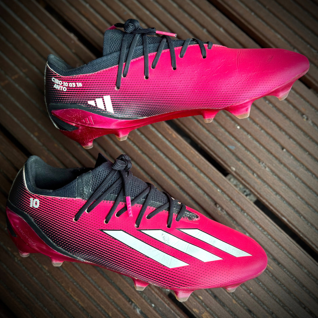 Lionel Messi's Match Worn Adidas X Speedportal.1 Football Boots 2022/23 Season: 1st Pair Worn As World Champion After the 2022 Qatar World Cup