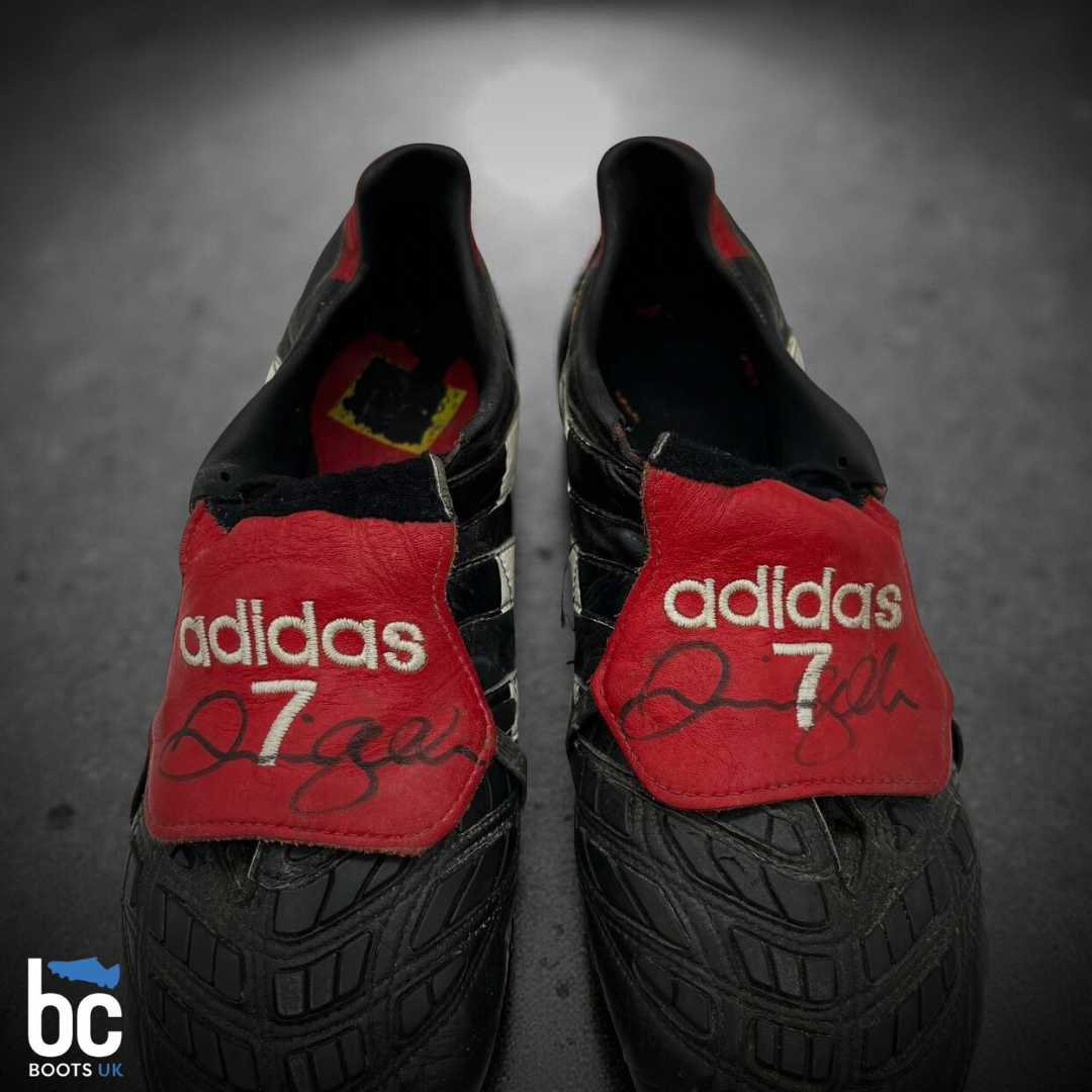 David Beckham's Match Worn & Hand Signed Adidas Predator Accelerator/Touch Hybrid Football Boots 1997/98 Season