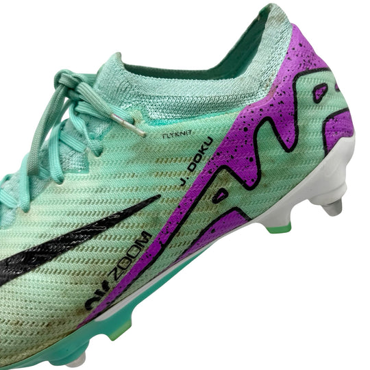 Jérémy Doku Match Worn, 2 Goals & 4 Assists, Photo-Matched Nike Mercurial Vapor 15 Elite - 2023/24 4-In-A-Row Season, PL Assist Record