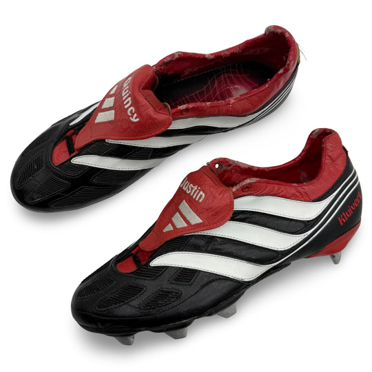 Adidas Predator Precision, usada em jogo por Patrick Kluivert e duplamente assinada - UEFA Euro 2000