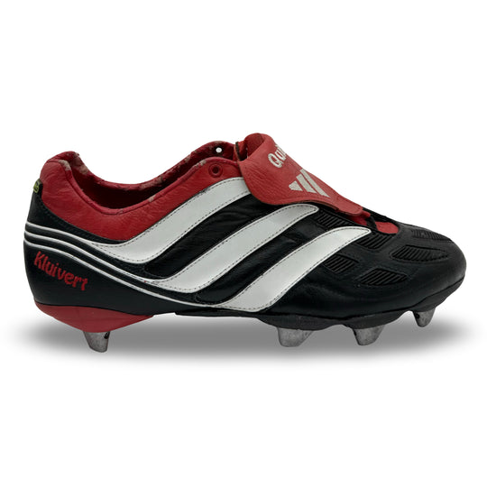 Adidas Predator Precision, usada em jogo por Patrick Kluivert e duplamente assinada - UEFA Euro 2000