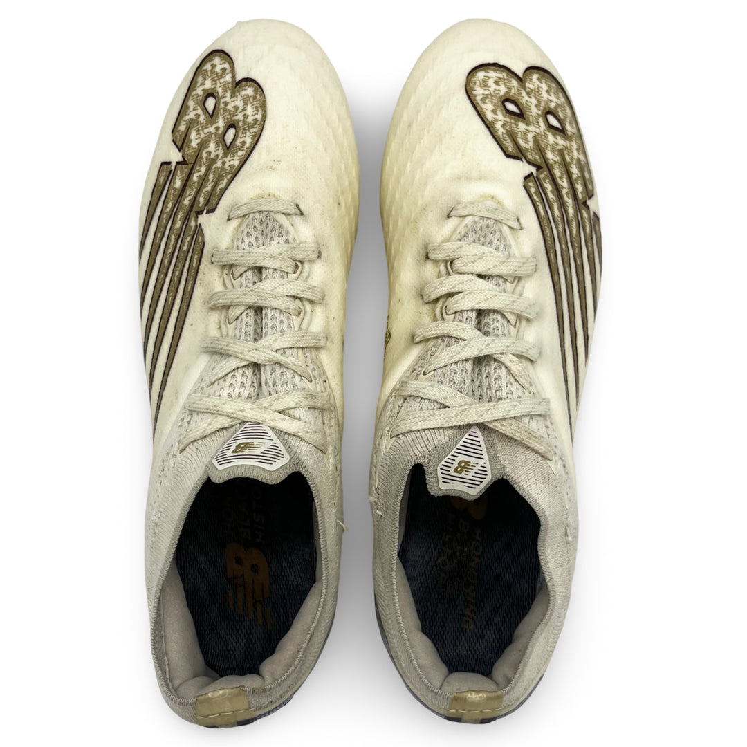 Raheem Sterling Match desgastado New Balance Furon 6 + &ldquo;My Story Matters” 100th PL Gol