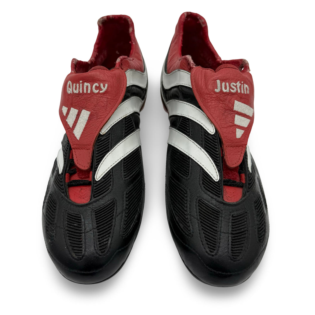 Adidas Predator Precision, usada em jogo por Patrick Kluivert e duplamente assinada - UEFA Euro 2000