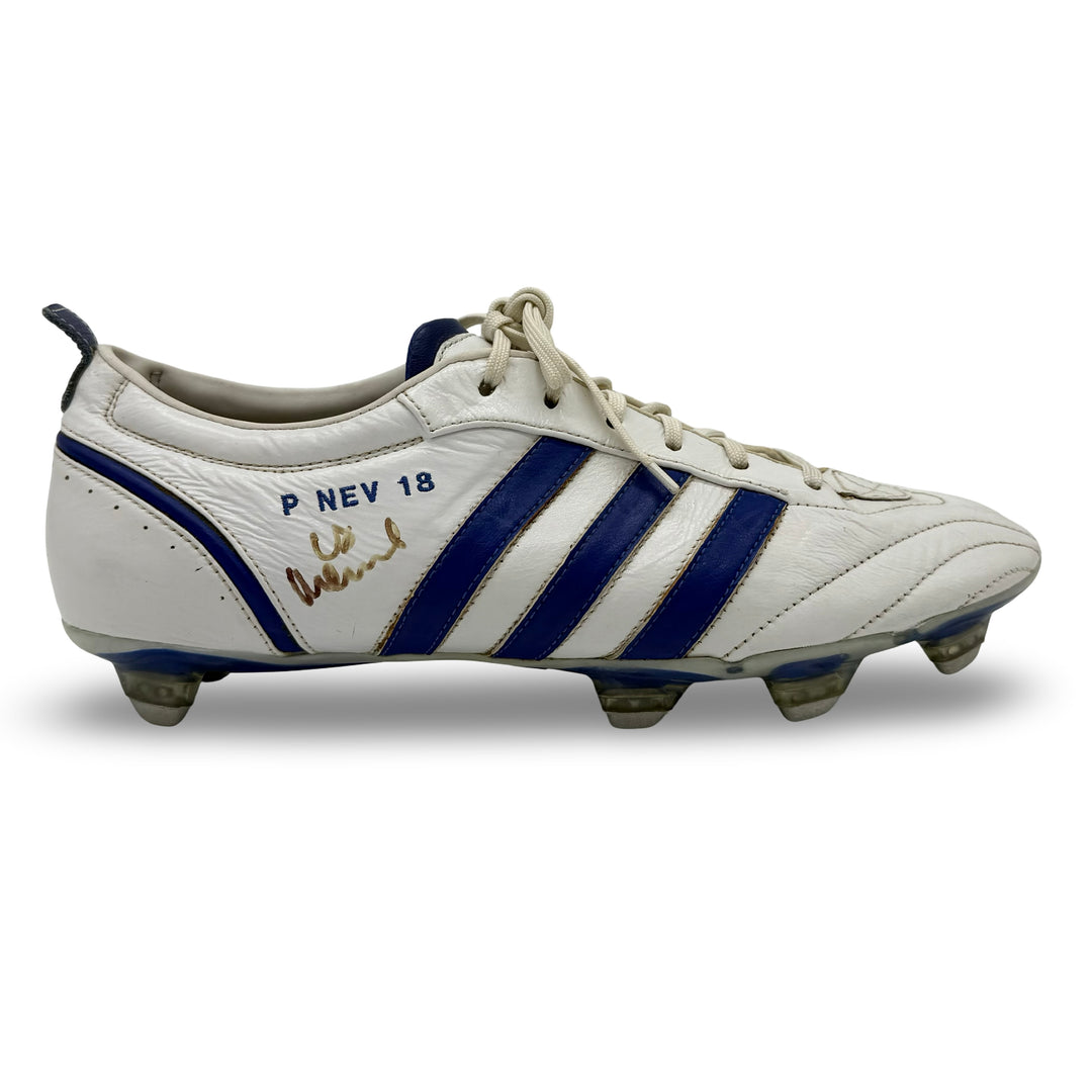 Phil Neville Match Worn, Photo-Matched, Dual Signed Adidas AdiPure I - 2008/09