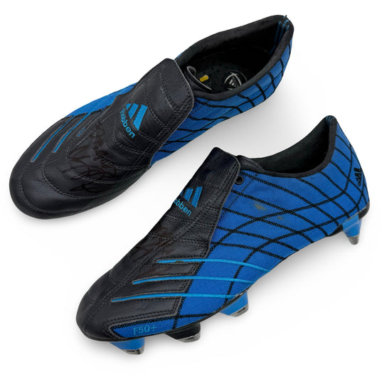Camiseta Adidas F50+ de Arjen Robben, usada en partidos y firmada por ambos - 2004/05