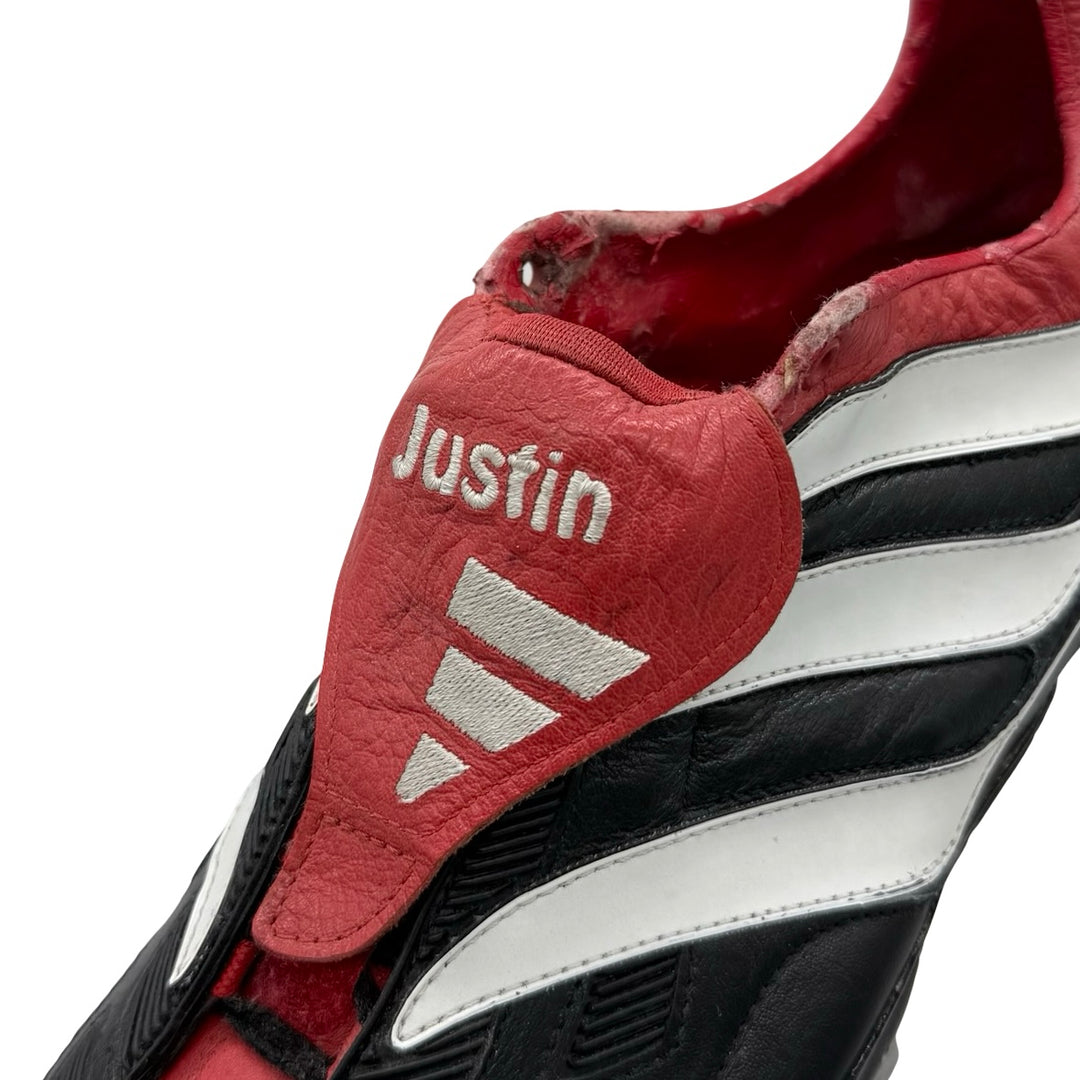 Adidas Predator Precision, usada em jogo por Patrick Kluivert e duplamente assinada - UEFA Euro 2000
