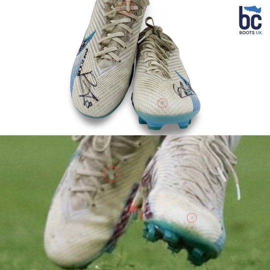 Nike Mercurial Vapor 15 Elite (2022/23), usada por Bruno Fernandes en partidos, 4 goles marcados, fotocomparada, doble firma, certificado de autenticidad MUFC