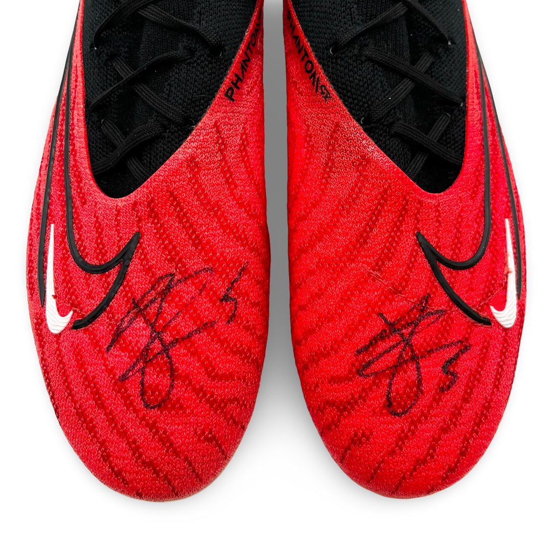 John Stones Match Worn, Photo-Matched, Dual Signed Nike Phantom GX Elite - 2023/24 4-In-A-Row Season