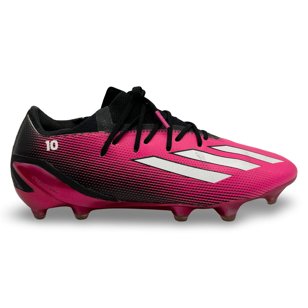 Adidas X Speedportal.1 2022/23, usadas por Lionel Messi en partidos, fotocomparadas y con 3 goles marcados: primer par usado como campeón del mundo