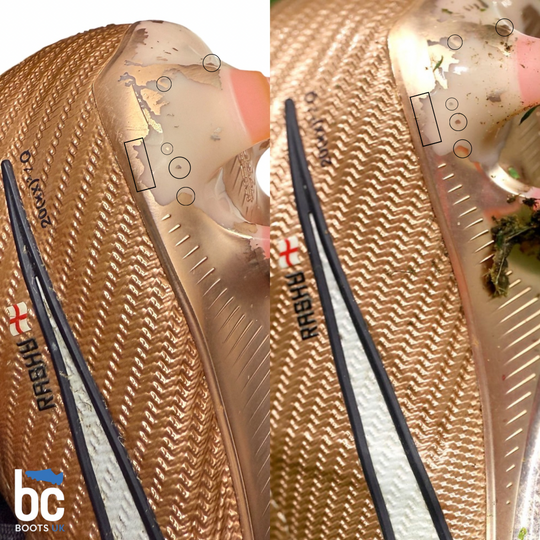 Nike Mercurial Superfly 9 Elite, usada por Marcus Rashford en partidos, 3 goles marcados y fotocomparada - Copa Mundial de la FIFA 2022