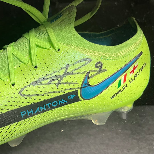 Harry Kane MBE Match Issued, Hand Signed Nike Phantom GT Elite - UEFA Euro 2020 Final - Framed Left Boot
