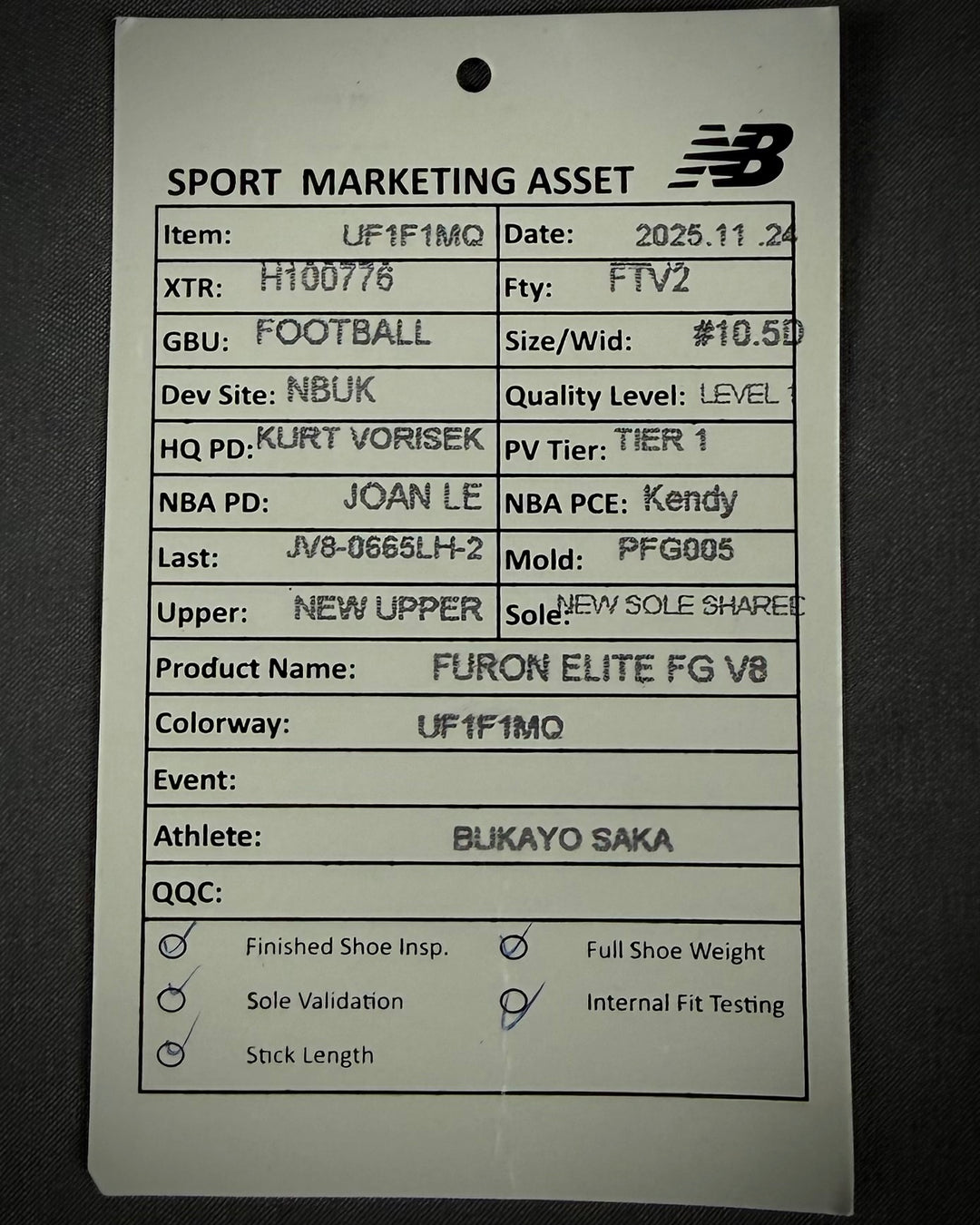 Bukayo Saka | Match-Issued Boots | 2025/26 | Arsenal