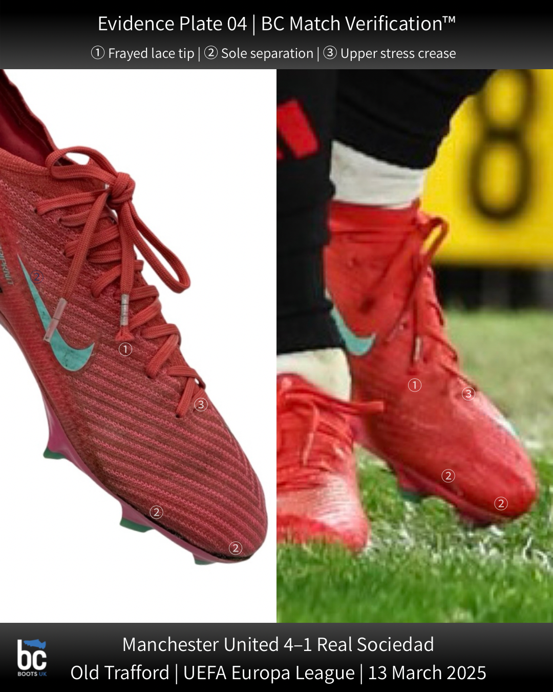 Bruno Fernandes match-worn boots BC Match Verification 04