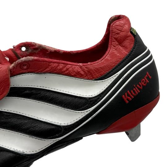 Adidas Predator Precision, usada em jogo por Patrick Kluivert e duplamente assinada - UEFA Euro 2000