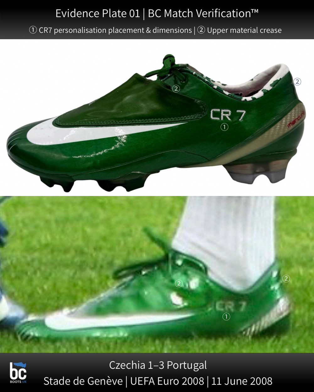CR7 match-worn boots Euro 2008 BC Match Verification 01