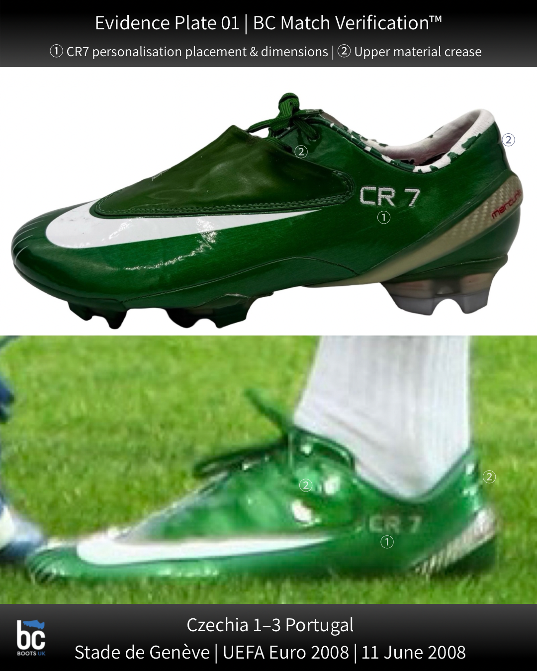 CR7 match-worn boots Euro 2008 BC Match Verification 01
