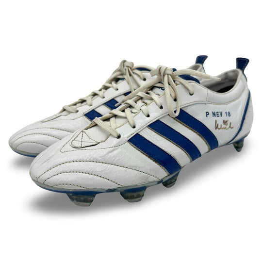 Phil Neville Match Worn, Photo-Matched, Dual Signed Adidas AdiPure I - 2008/09
