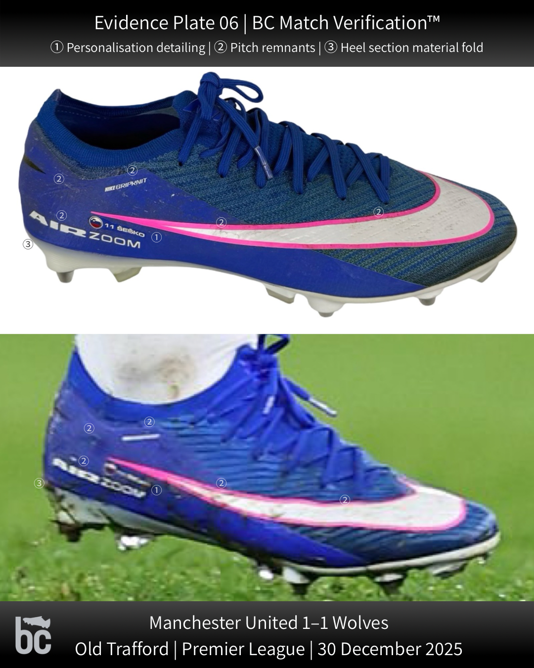 Benjamin Šeško | Match-Worn Boots | 2025/26 | 3 Goals | Manchester United Debut Season