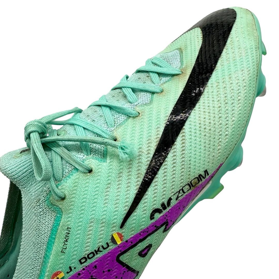 Jérémy Doku Match Worn, 2 Goals & 4 Assists, Photo-Matched Nike Mercurial Vapor 15 Elite - 2023/24 4-In-A-Row Season, PL Assist Record