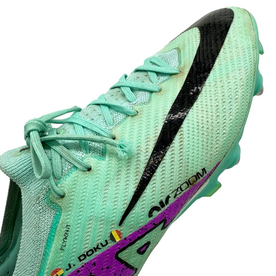 Jérémy Doku Match Worn, 2 Goals & 4 Assists, Photo-Matched Nike Mercurial Vapor 15 Elite - 2023/24 4-In-A-Row Season, PL Assist Record
