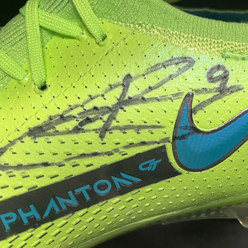 Harry Kane MBE Match Issued, Hand Signed Nike Phantom GT Elite - UEFA Euro 2020 Final - Framed Left Boot