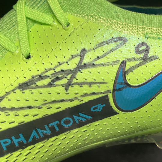 Harry Kane MBE Match Issued, Hand Signed Nike Phantom GT Elite - UEFA Euro 2020 Final - Framed Left Boot