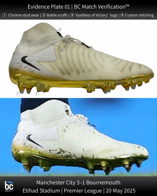 Rodri match-worn boots BC Match Verification
