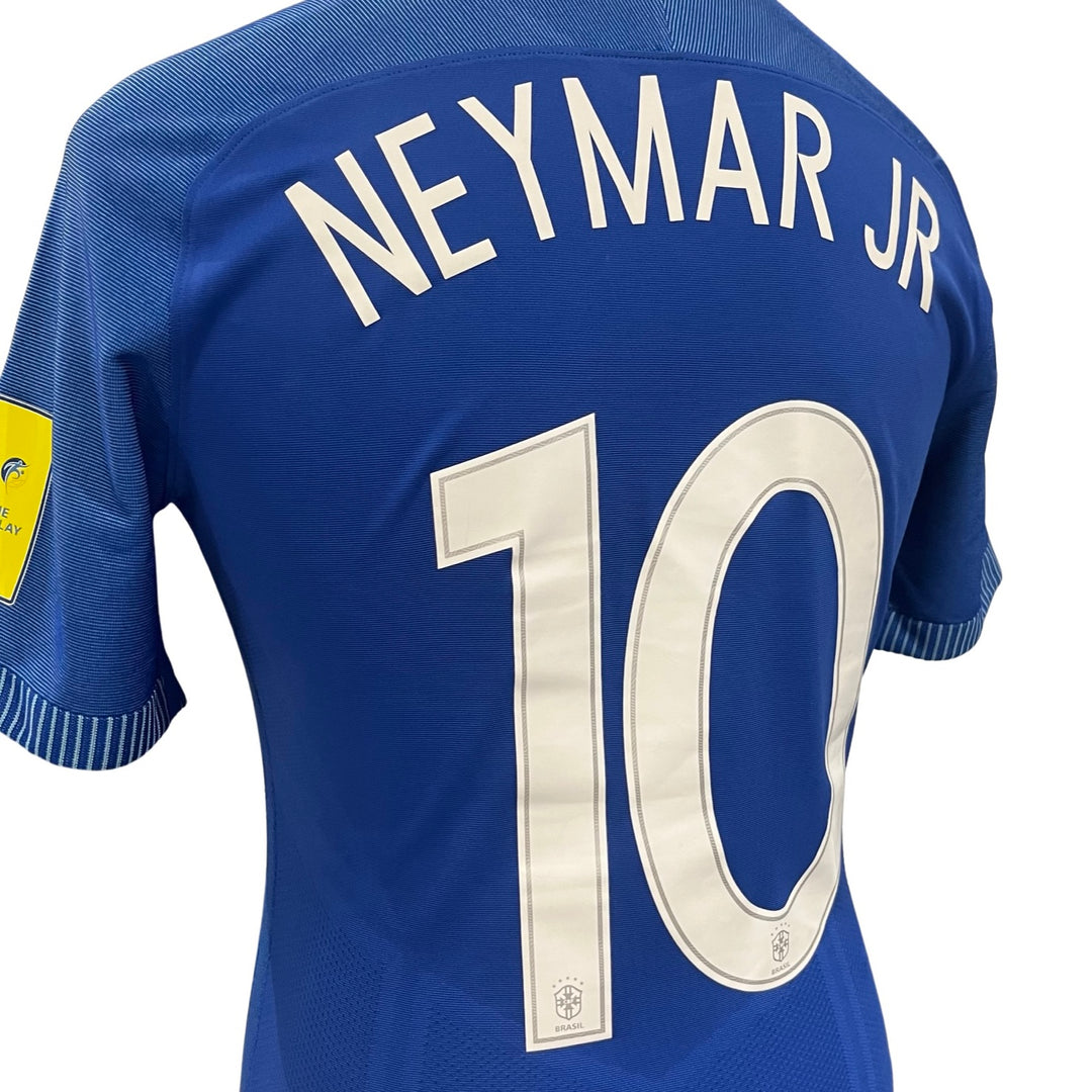Camiseta Nike Dri-Fit usada en partido, sin lavar y con foto de Neymar Jr. - Ecuador 0-3 Brasil, clasificación para la Copa Mundial de la FIFA 2018