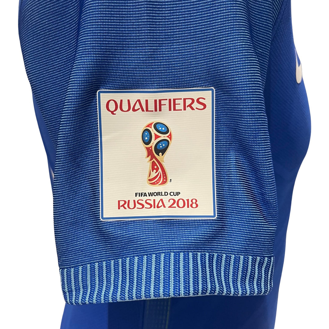 Camiseta Nike Dri-Fit usada en partido, sin lavar y con foto de Neymar Jr. - Ecuador 0-3 Brasil, clasificación para la Copa Mundial de la FIFA 2018
