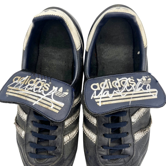Mark Hughes partido desgastado Adidas Profi firmado 1985 FA Cup Final