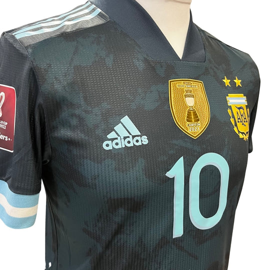 Lionel Messi partido emitido Adidas calor. RDY partido camisa Argentina vs Perú 2022 FIFA Copa Mundial calificador