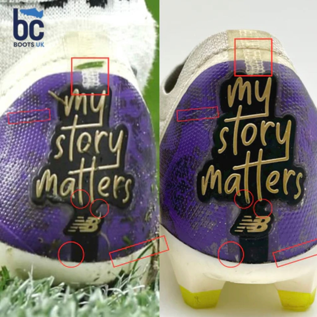 Raheem Sterling Match desgastado New Balance Furon 6 + &ldquo;My Story Matters” 100th PL Gol